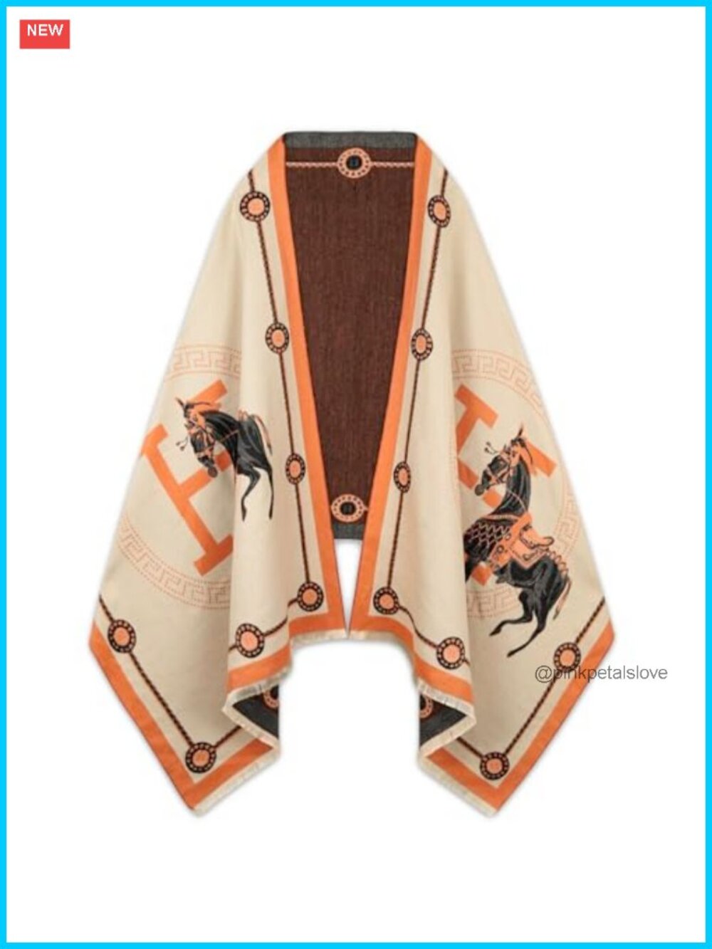 Wool Cashmere Blend Pashmina Shawl Wrap Reversible Poncho Cape Evening